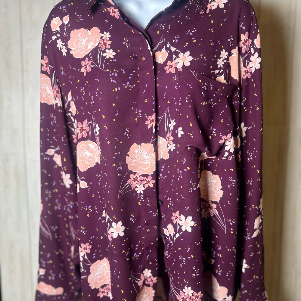 Floral Burgundy Women's Top